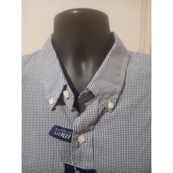 NWT Men Crown & Ivy Motion Flex Classic Fit Blue White Golf Dress Shirt XL New - Picture 8 of 15